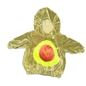 Infant Avacado Halloween Costume Hooded Pullover Size 0-6 Months